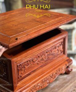 Bàn Sách Gỗ Hương Có Ngăn
