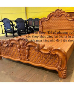 Giường Đôi Gỗ Gõ Đỏ 1m8
