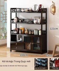 Tủ Chén Gỗ Hương 2 Tầng